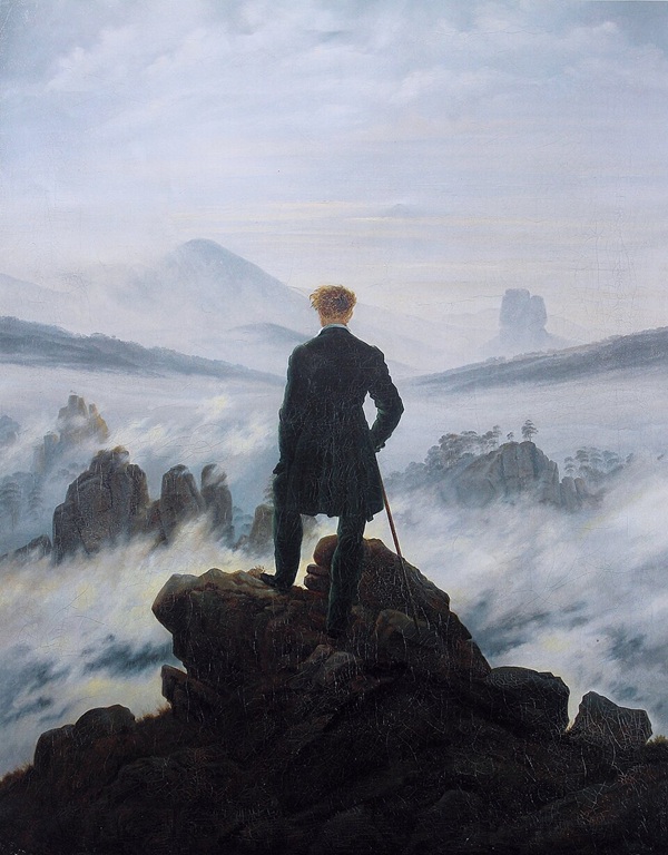 O peregrino sobre o mar de névoa - Caspar Friederich